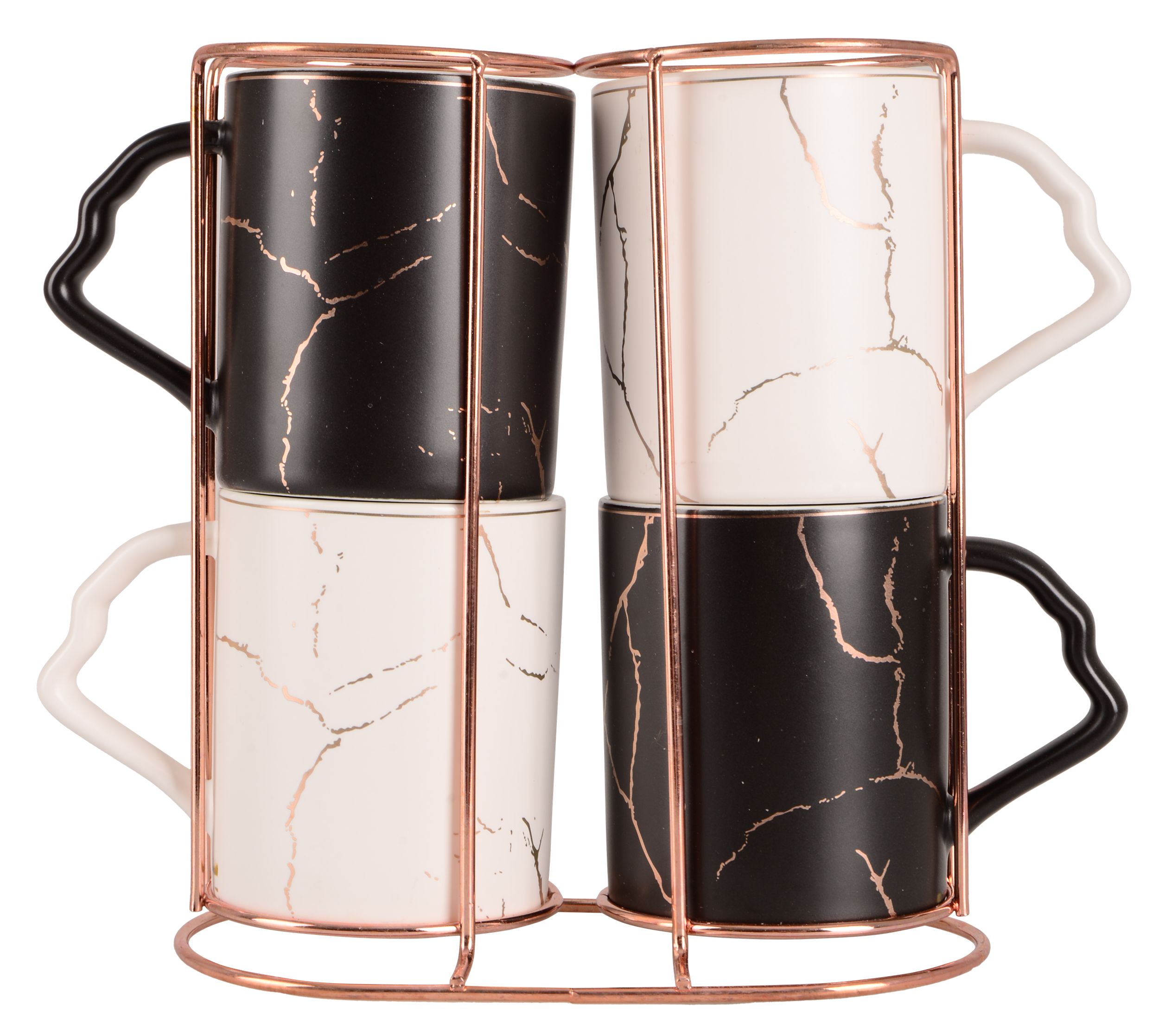 Набор чашек Led MARBLE B&W 4Х 350 мл (UG-B060732)