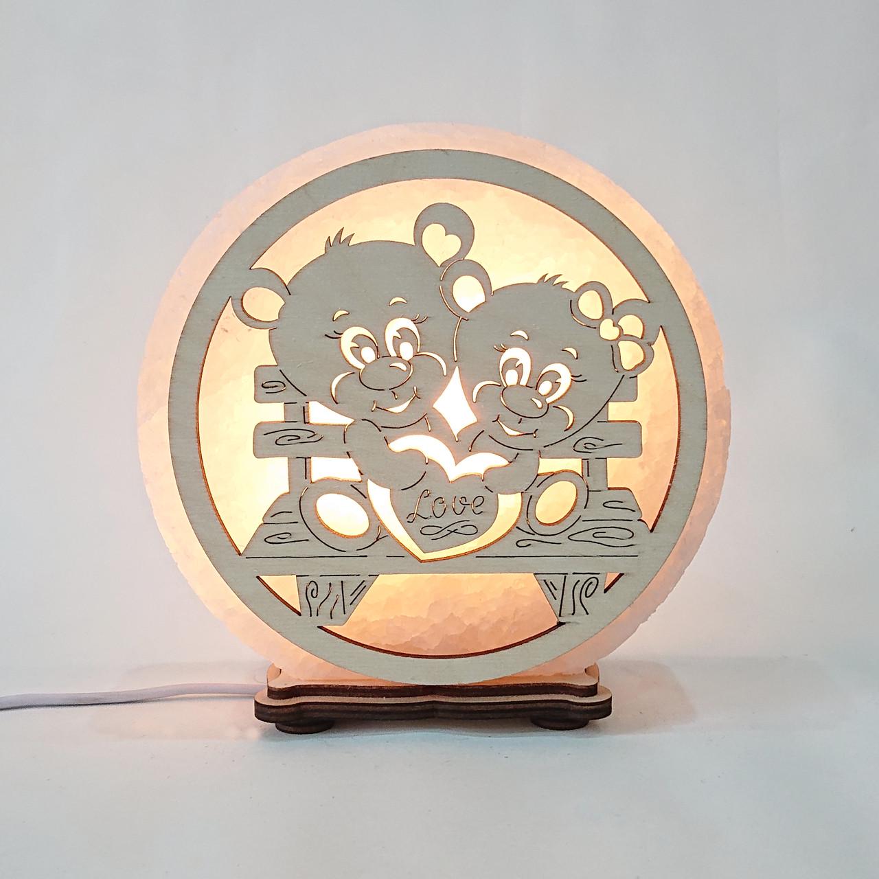 Соляной светильник Мишки на лавочке (КБ-00004-y)