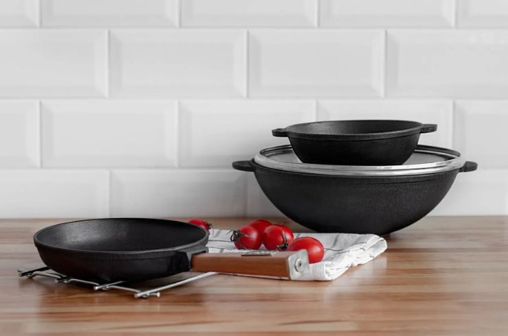 Сковорода чугунная Brizoll WOK со стеклянной крышкой 4,7 л (W30-6) - фото 9 Сковорода чугунная Brizoll WOK со стеклянной крышкой 4,7 л (W30-6) - фото 9