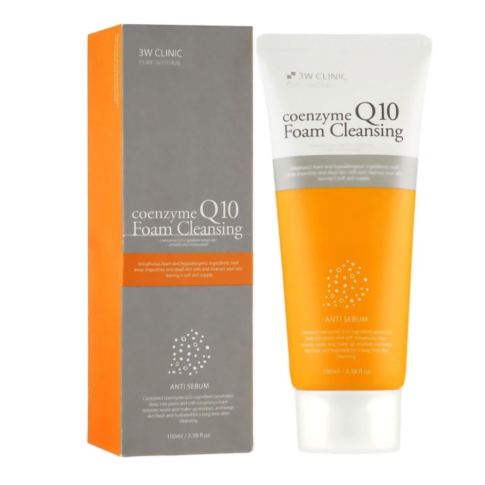 Пінка для обличчя з коензимом Q10 3W Clinic Coenzyme Q10 Foam Cleansing очищаюча 100 мл (2005776580)