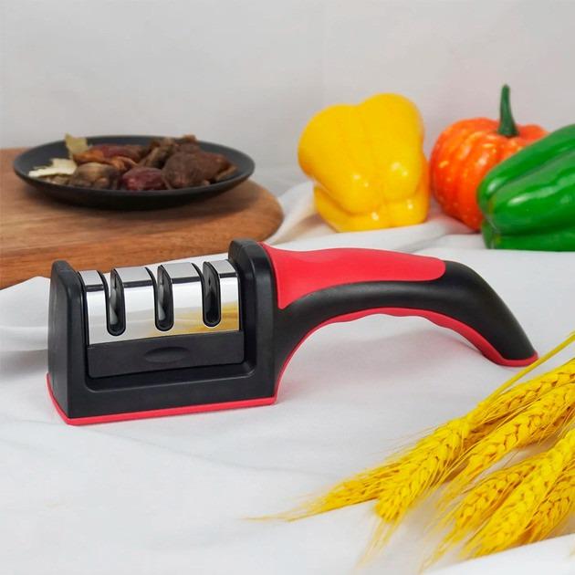 Точилка для ножей Sharpener 21 см Красно-черный - фото 3