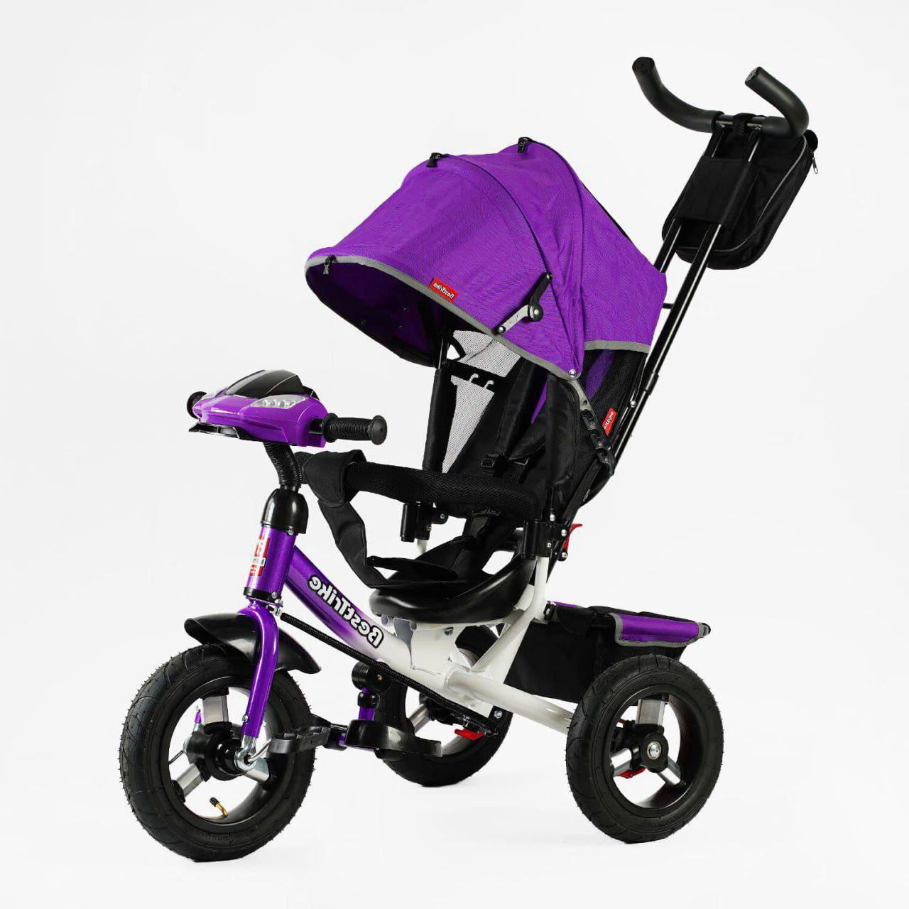 Детский велосипед Best Trike 3390-30-126 с интерактивной панелью и родительской ручкой Фиолетовый (28517413)