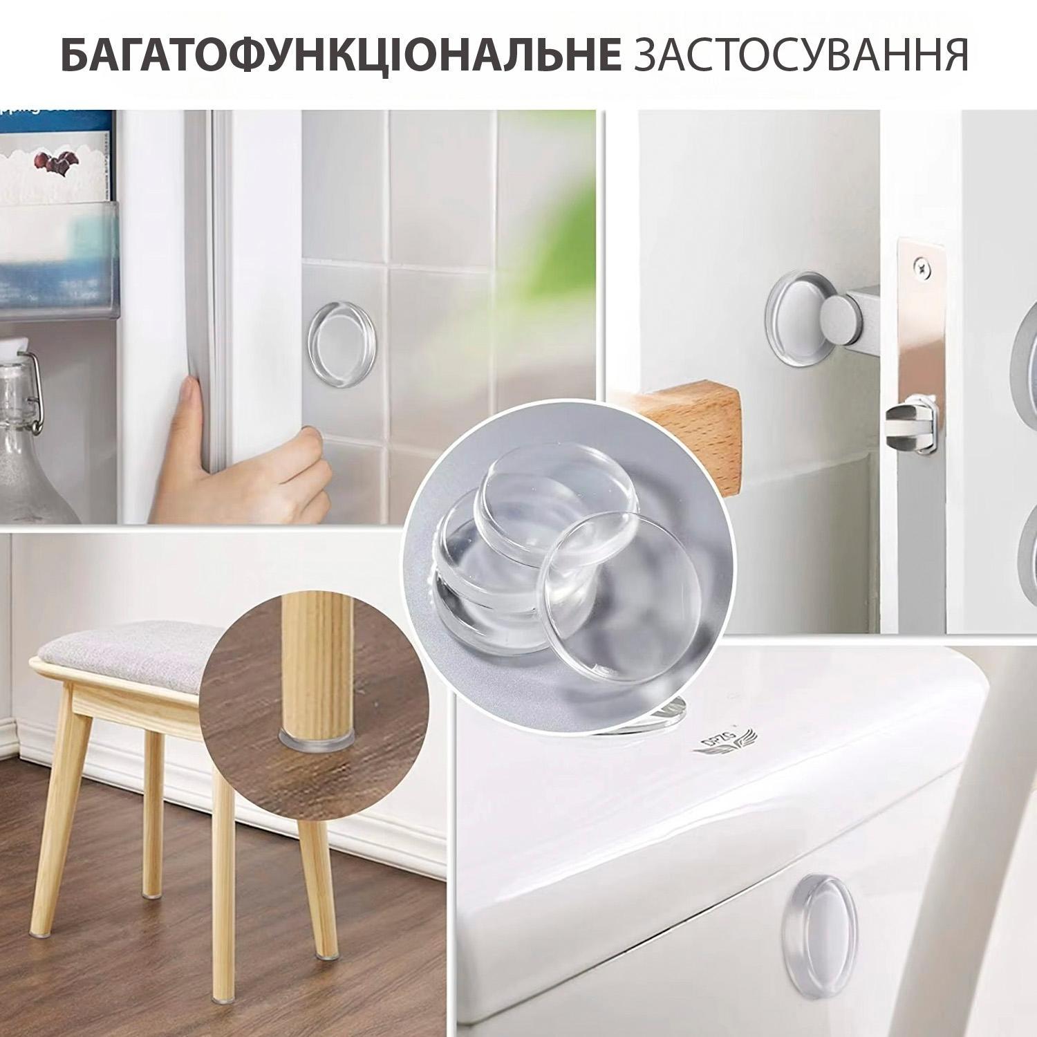 Стопор для дверей настенный силиконовый круглый 2 шт. (79_1_0_1) - фото 7