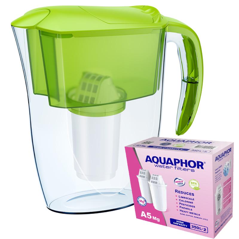 Фильтр-кувшин Аквафор Смайл два модуля А5Mg Магний Лимонный (55569852)