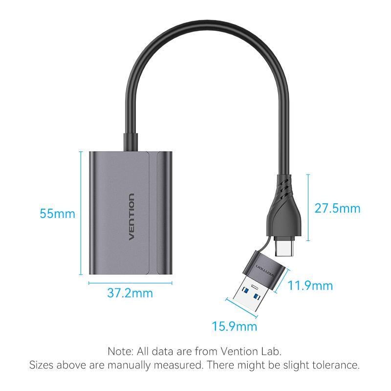 Кабель Vention Type-C/USB-HDMI 1080p 60Гц USB-C/USB-A для HDMI металлический Черный (ACYHB) - фото 14 Кабель Vention Type-C/USB-HDMI 1080p 60Гц USB-C/USB-A для HDMI металлический Черный (ACYHB) - фото 14