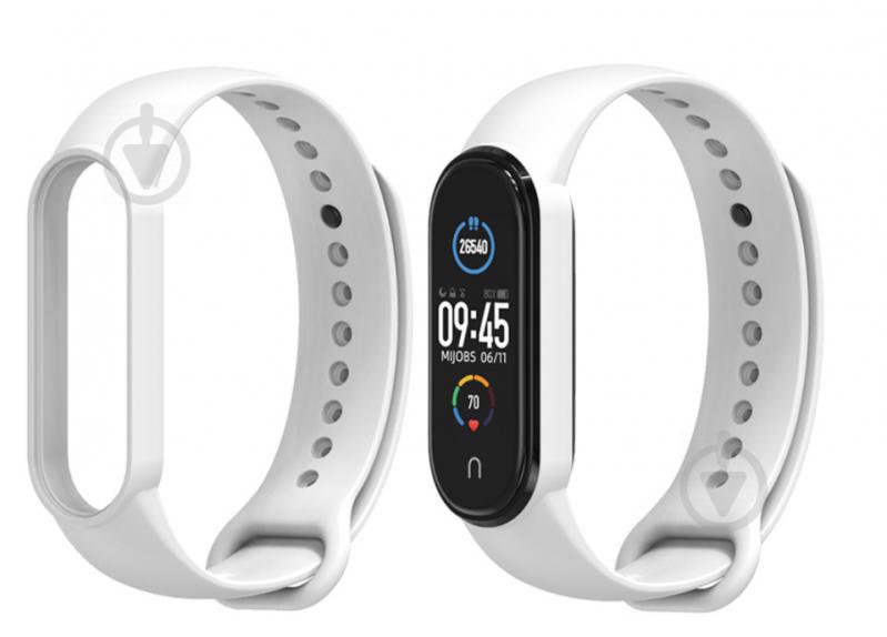 Ремешок для Xiaomi Mi Band 5 силиконовый BeWatch Ми Бенд Белый (1540602)