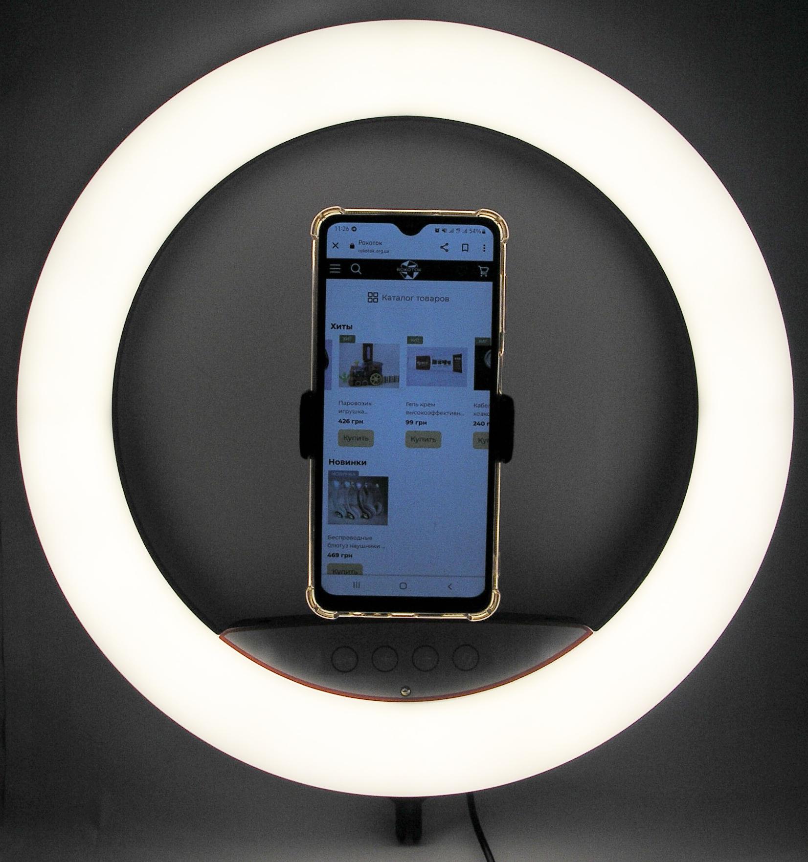 Лампа селфі кільцева 36 см з пультом для телефона та кріпленням під штатив LED (10690287) - фото 2 Лампа селфі кільцева 36 см з пультом для телефона та кріпленням під штатив LED (10690287) - фото 2