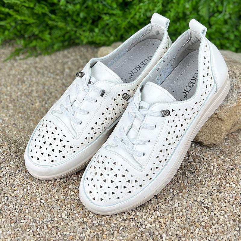 Мокасини жіночі перфоровані шкіряні Е-0010144 p. 38 24,5 см Білий - фото 2 Мокасини жіночі перфоровані шкіряні Е-0010144 p. 38 24,5 см Білий - фото 2