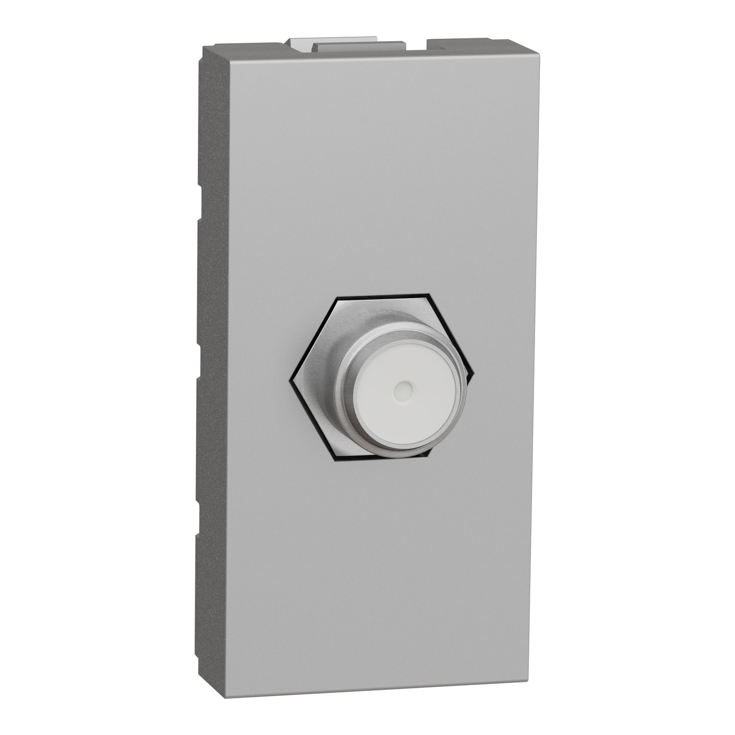Розетка Schneider Electric Coaxial F-type 1 модуль Unica Алюминий (NU346830)