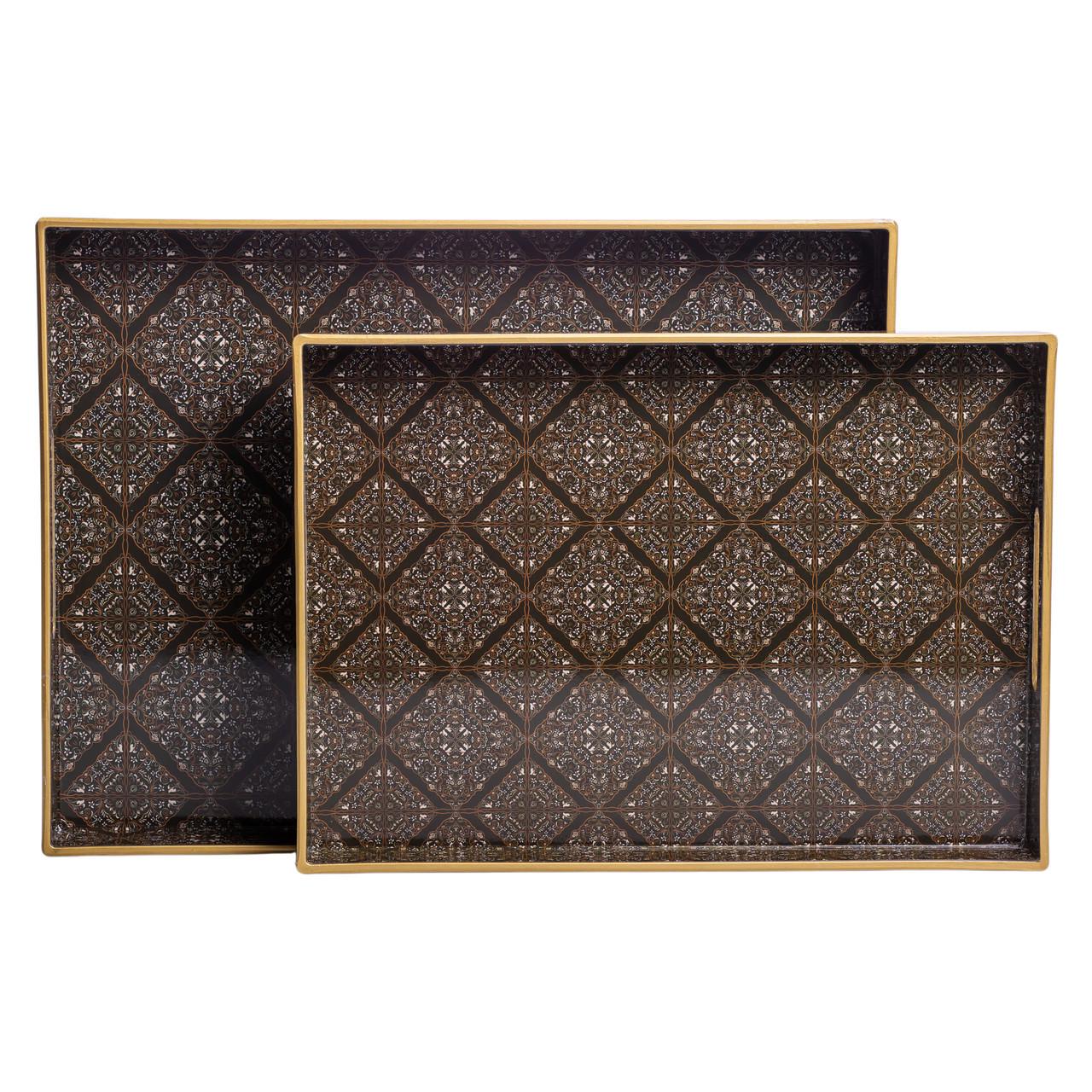 Набор подносов прямоугольных для еды 2 шт. 40х30х4 см (HP-HK-14) - фото 3