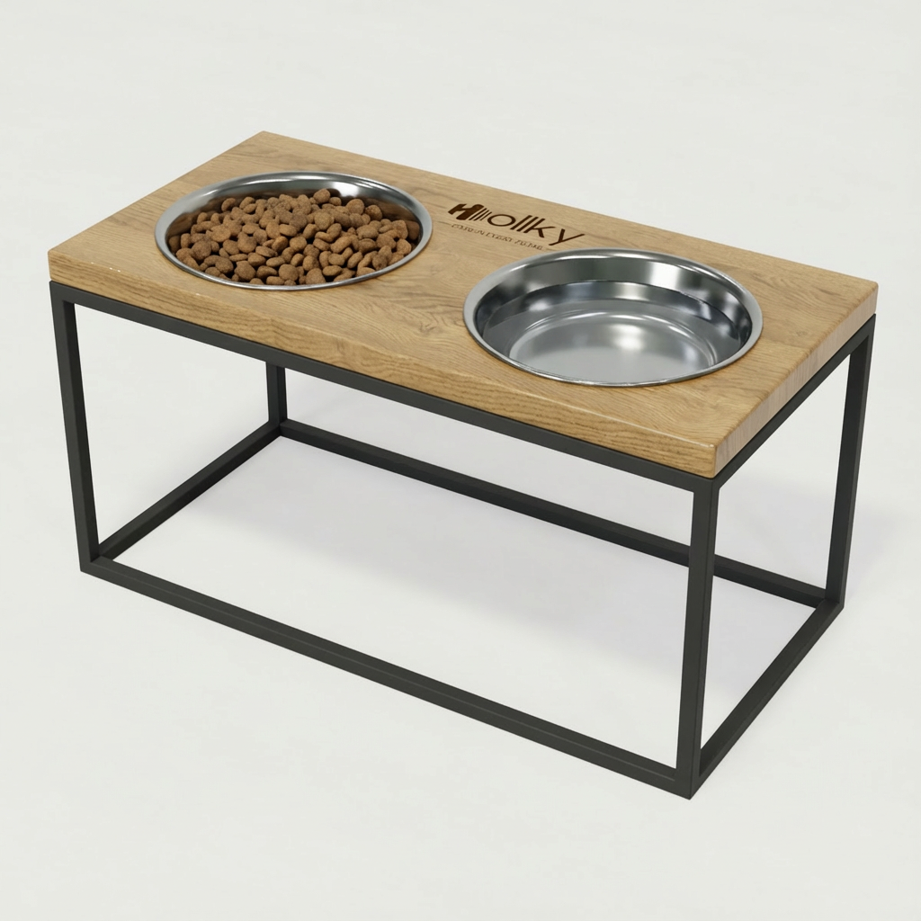 Миски на подставке для средних и больших собак Hollky Base L 2х0,95 л (BL-422120-GRNT) - фото 1 Миски на подставке для средних и больших собак Hollky Base L 2х0,95 л (BL-422120-GRNT) - фото 1