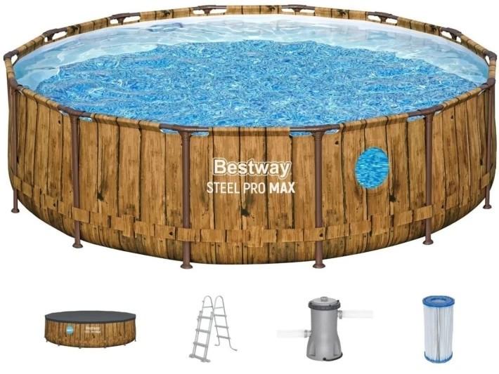 Бассейн каркасный Bestway 561JM с картриджным фильтром/тентом/лестницей 13030 л 427х107 см (LN7-561JM) - фото 2