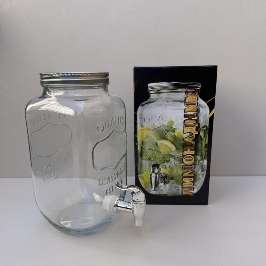 Лимонадник S&T 9037-02 скляний з металевою кришкою 3,5 л (2601594909) - фото 5