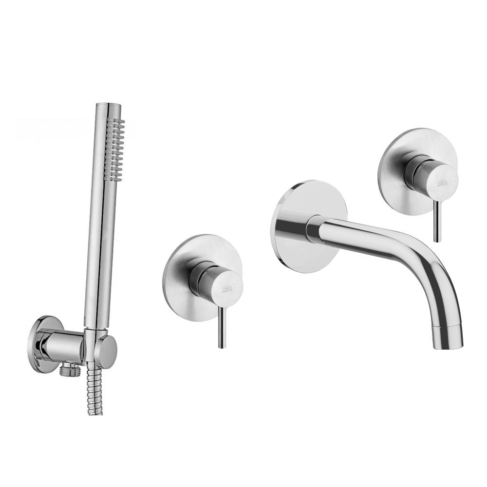 Набор смесителей для ванны Paffoni KITLIG010BST Сатин (216225)