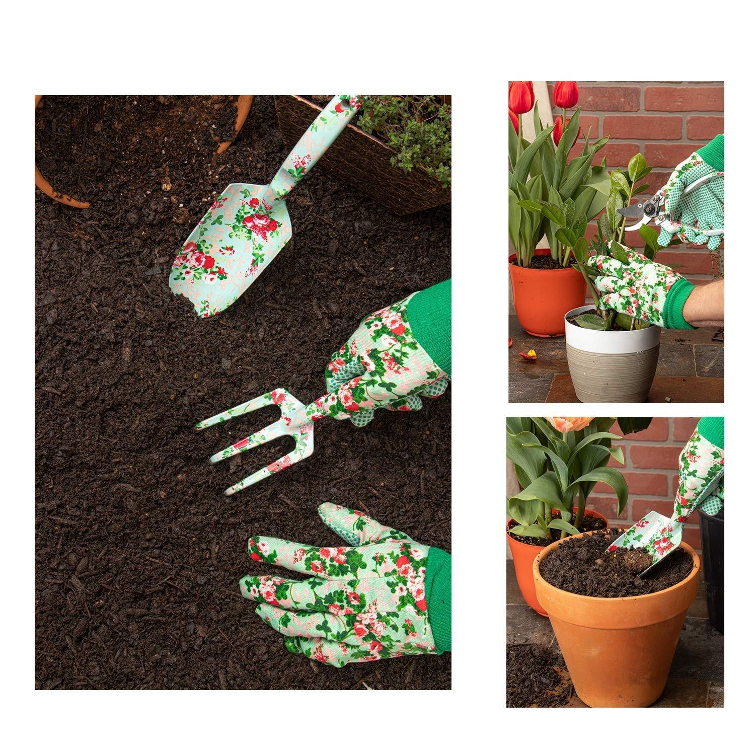 Комплект садових ручних інструментів рукавички ножиці/граблі/лопатка з 4 предметів - фото 3 Комплект садових ручних інструментів рукавички ножиці/граблі/лопатка з 4 предметів - фото 3