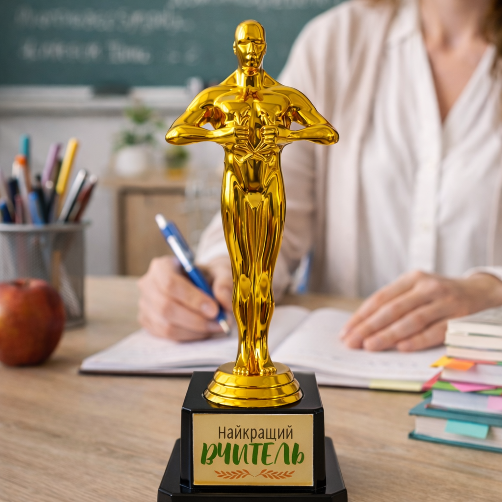 Статуэтка Оскар "Найкращий вчитель" 19 см (OSK_26F006)