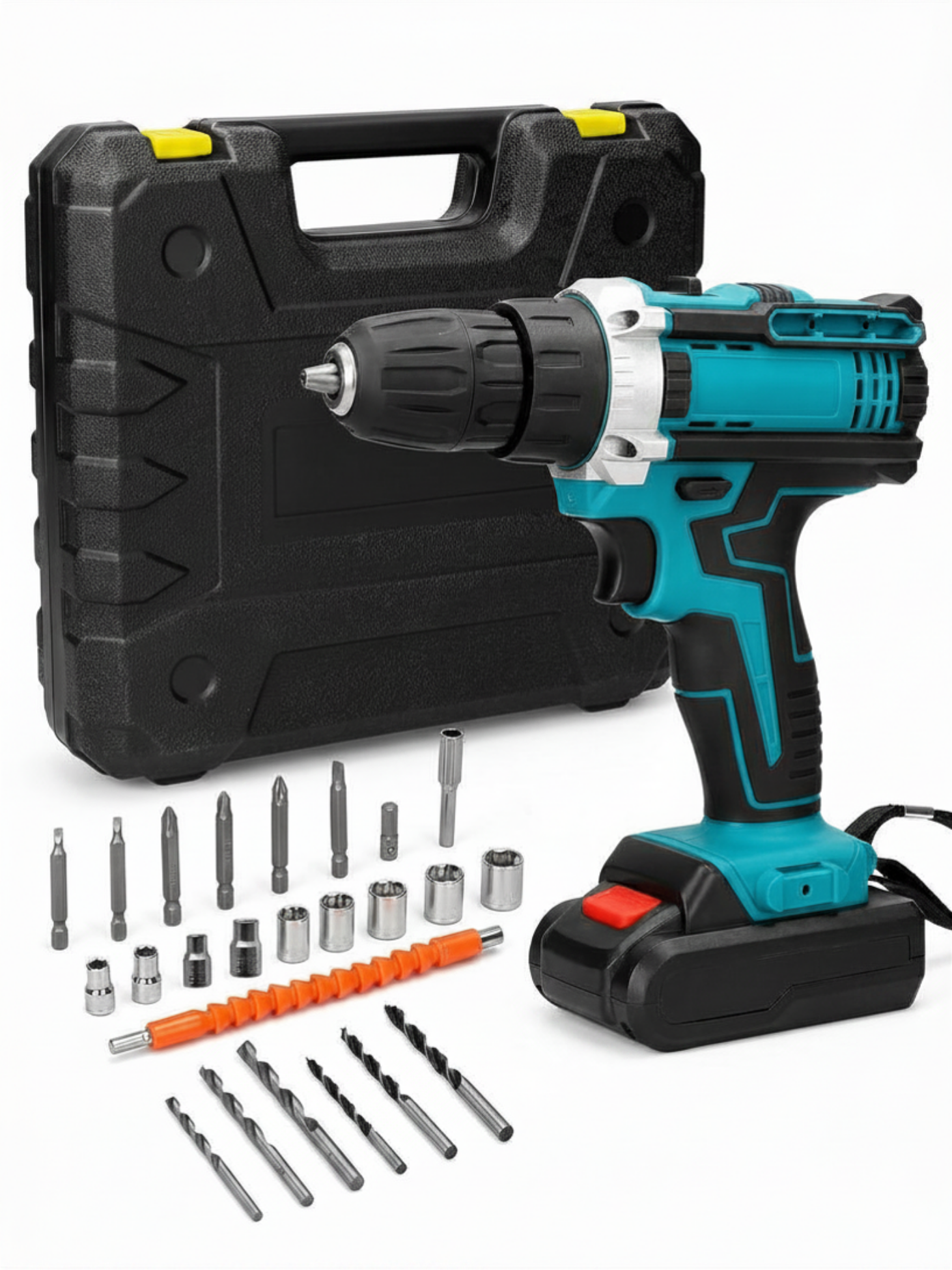 Шуруповерт аккумуляторный с полным комплектом насадок 21V 2 АКБ/кейс Голубой (5150452035)