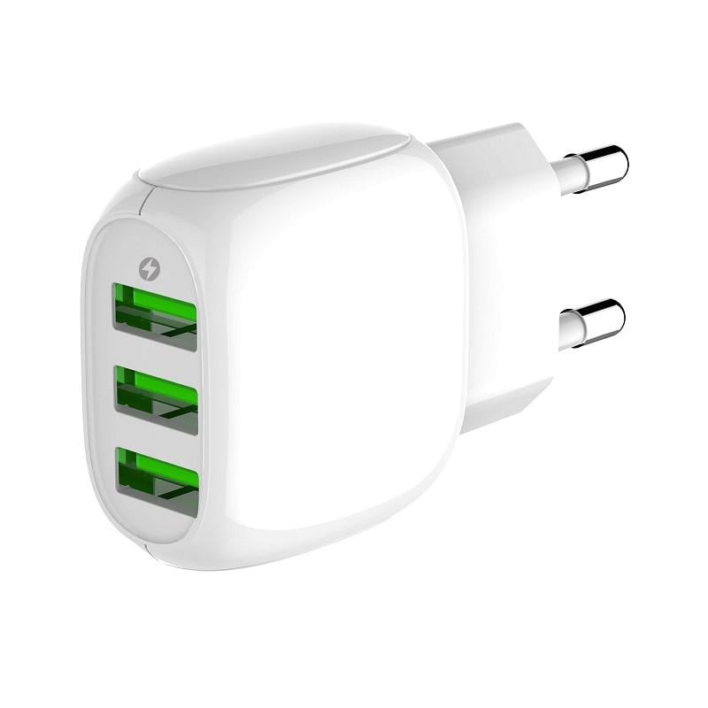 Адаптер сетевой LDNIO A3315 Micro USB 3USB 3,1A Белый (854923dd)