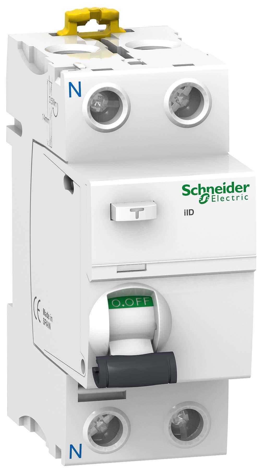 Выключатель дифференциальный УЗО Schneider Electric iID 2P 40A 300мА A S (A9R25240) Выключатель дифференциальный УЗО Schneider Electric iID 2P 40A 300мА A S (A9R25240)