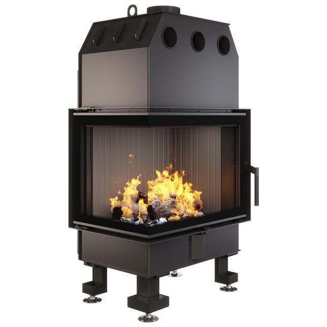 Каминная угловая топка Saven Energy ECO 14,5 kW 65х50х47L см Black (SE/65/50/47/L/BL)
