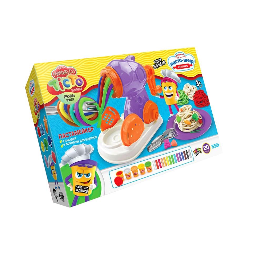 Творчість Danko Toys Тісто для ліплення MASTER DO Паста-шеф з пастамейкером від 3 років 26,4х7,2х19 см Різнокольоровий (PZ-340-P-198)