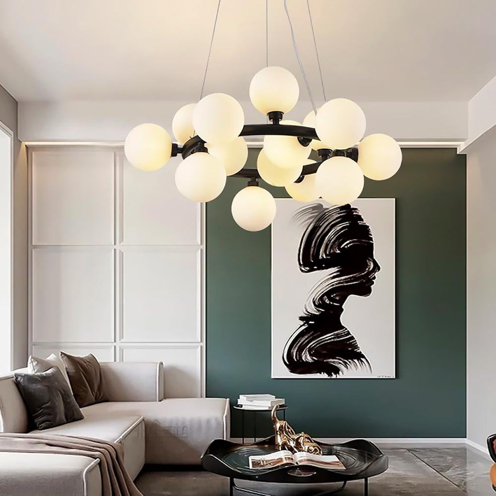 Люстра плафонами-кулями різного діаметру Білий (SGJ 7/15 BK) - фото 6 Люстра плафонами-кулями різного діаметру Білий (SGJ 7/15 BK) - фото 6