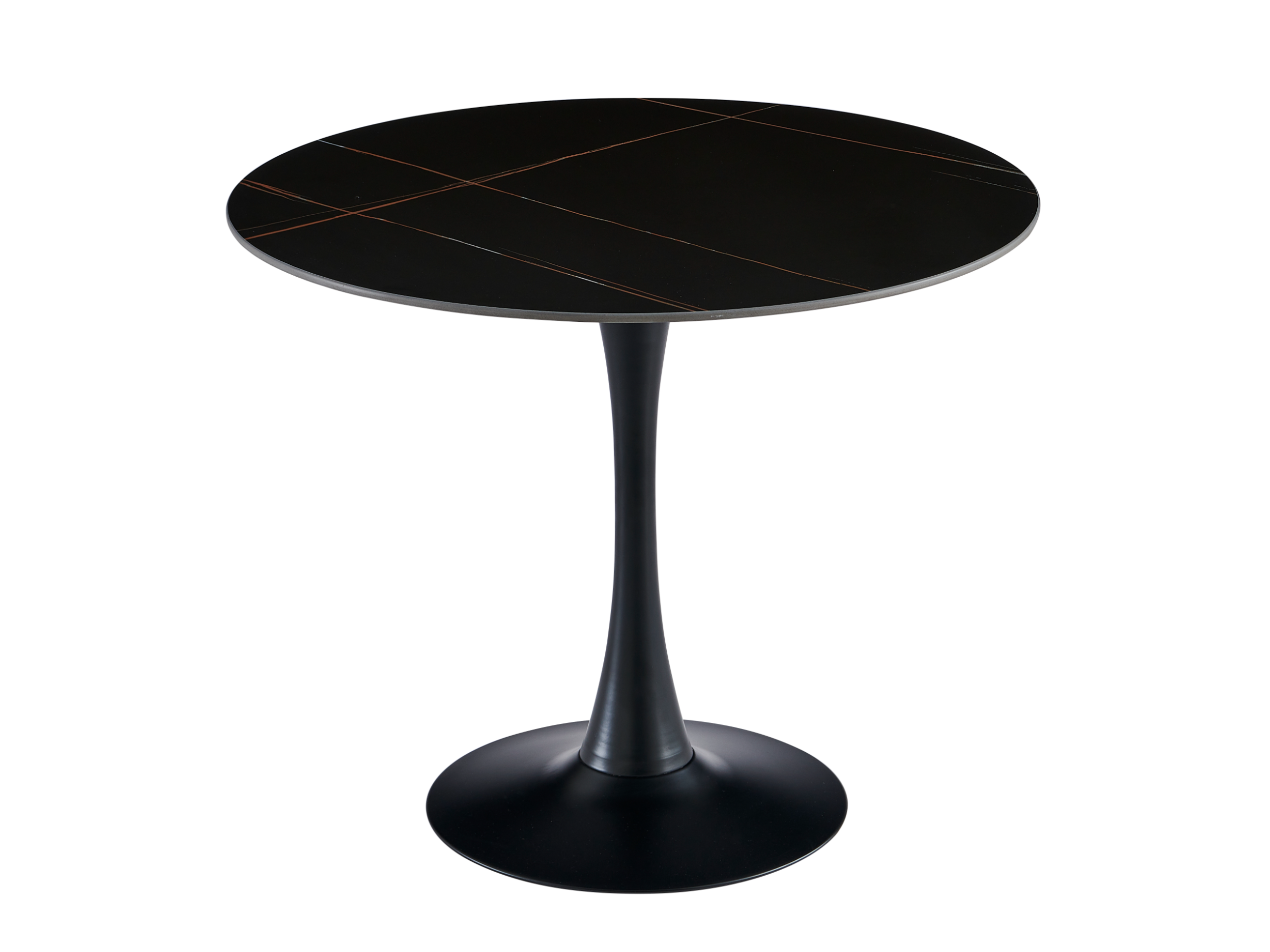 Обідній стіл круглий Vetro Mebel T-325 900/760 мм Лоран блек/Чорний (28830759)