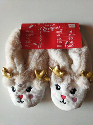 Капці домашні для дівчинки Pepco Christmas Оленятко р. 30-34