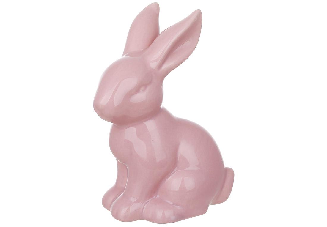 Фигурка декоративная BonaDi Кролик 8x5x10,4 см Розовый (495-519)