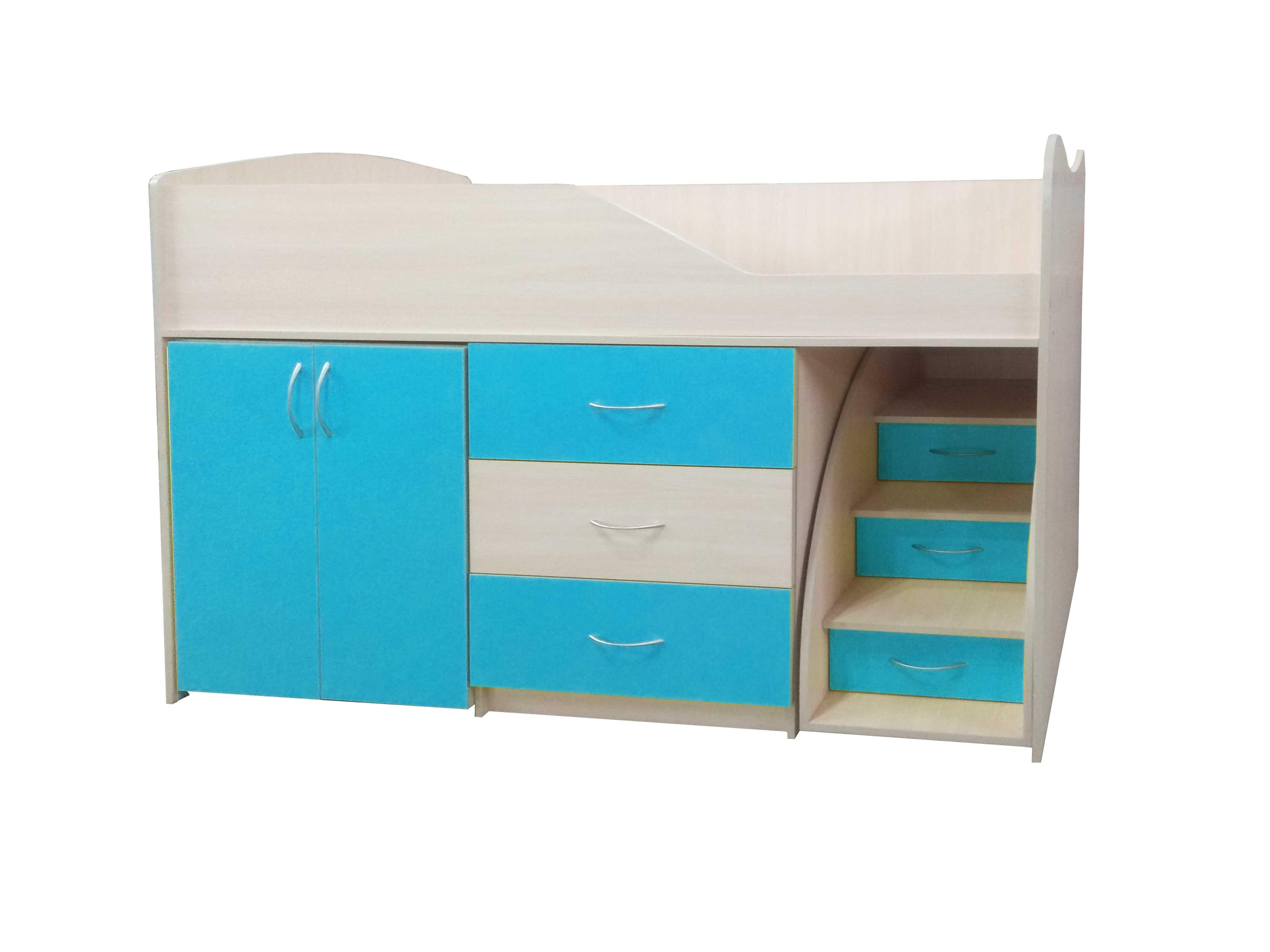 Кровать комната Viorina-Deko № 5 80х180 см со шкафом из ЛДСП Голубой