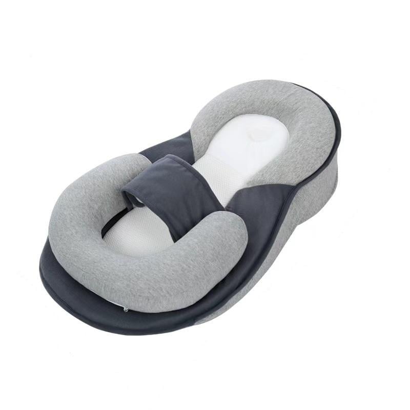 Кокон дитячий ергономічний з фіксуючим поясом та регульованим валиком 65х40 см Сірий (Дитячий)