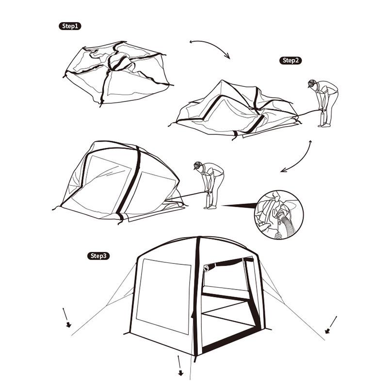 Тент для кемпинга Naturehike Hexagon Inflatable NH20TM002 (11653657) - фото 9