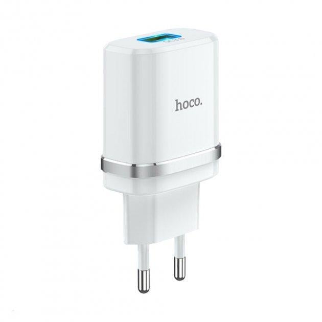 Адаптер мережевий Hoco Smart FCP/AFC C12Q 1USB 3A 18W QC3.0 Білий