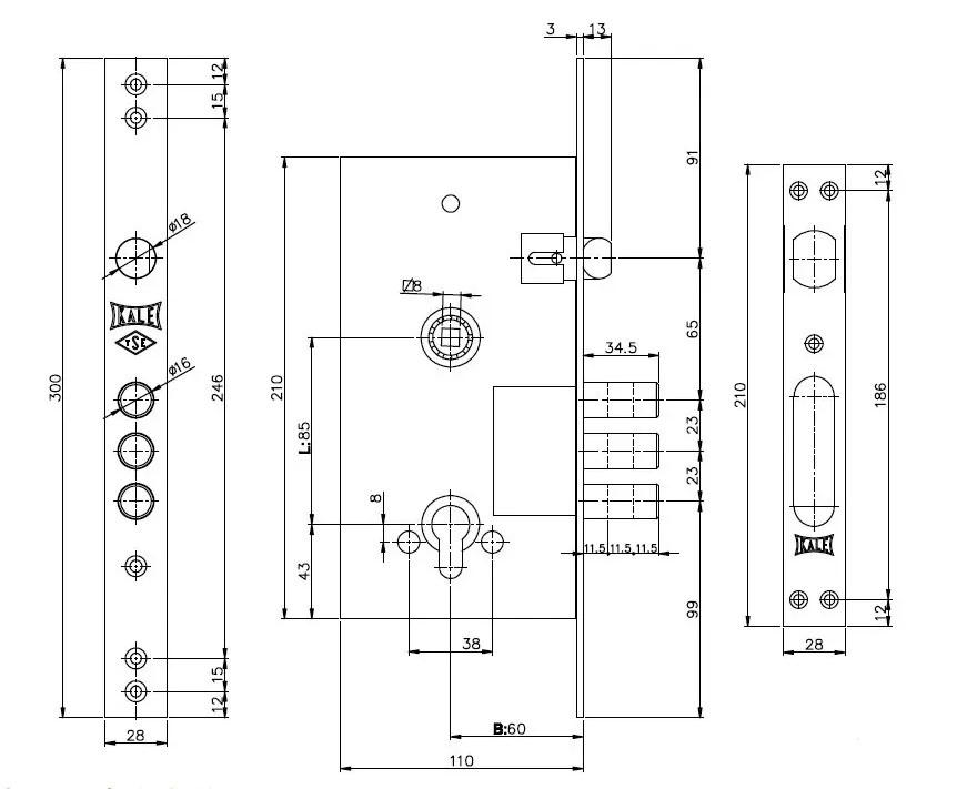 Замок Kale 252R WFP бексет 60 м (1-30168) - фото 4 Замок Kale 252R WFP бексет 60 м (1-30168) - фото 4
