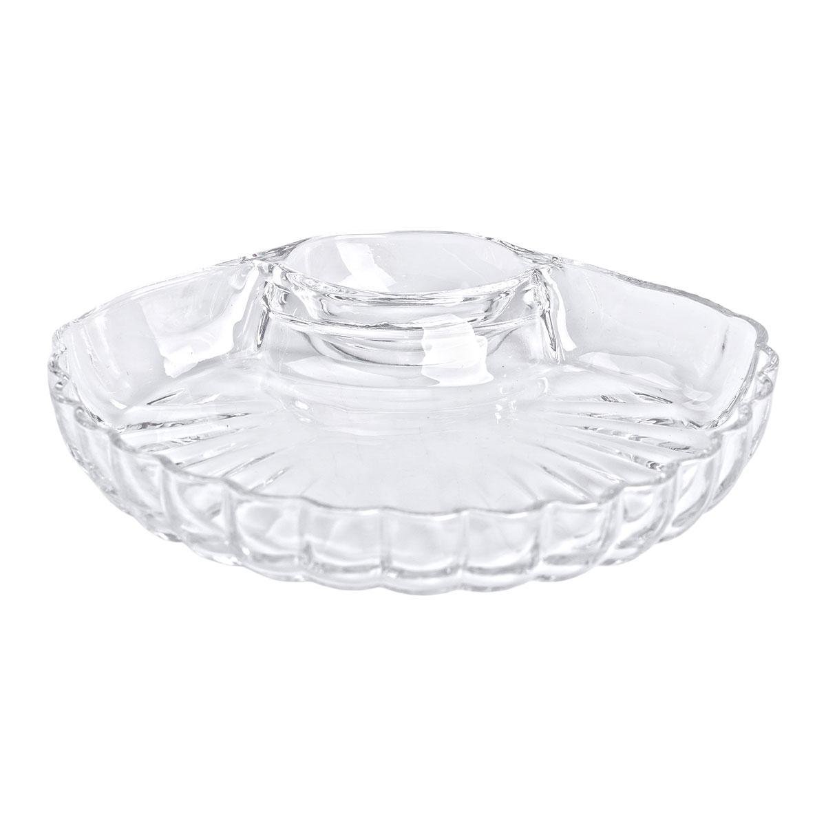 Блюдо сервірувальне для закусок із соусником скляне 21х19х3 см (HP-YH-58) - фото 6 Блюдо сервірувальне для закусок із соусником скляне 21х19х3 см (HP-YH-58) - фото 6
