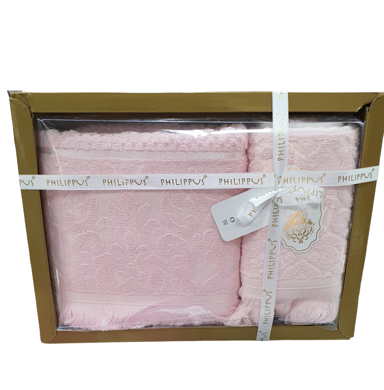 Набор полотенец с бахромой 2 шт. Розовый (70359)