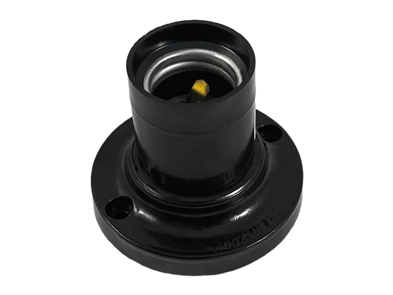 Патрон прямой Lemanso LM2521 на стену бакелит Е27 Черный (7431)