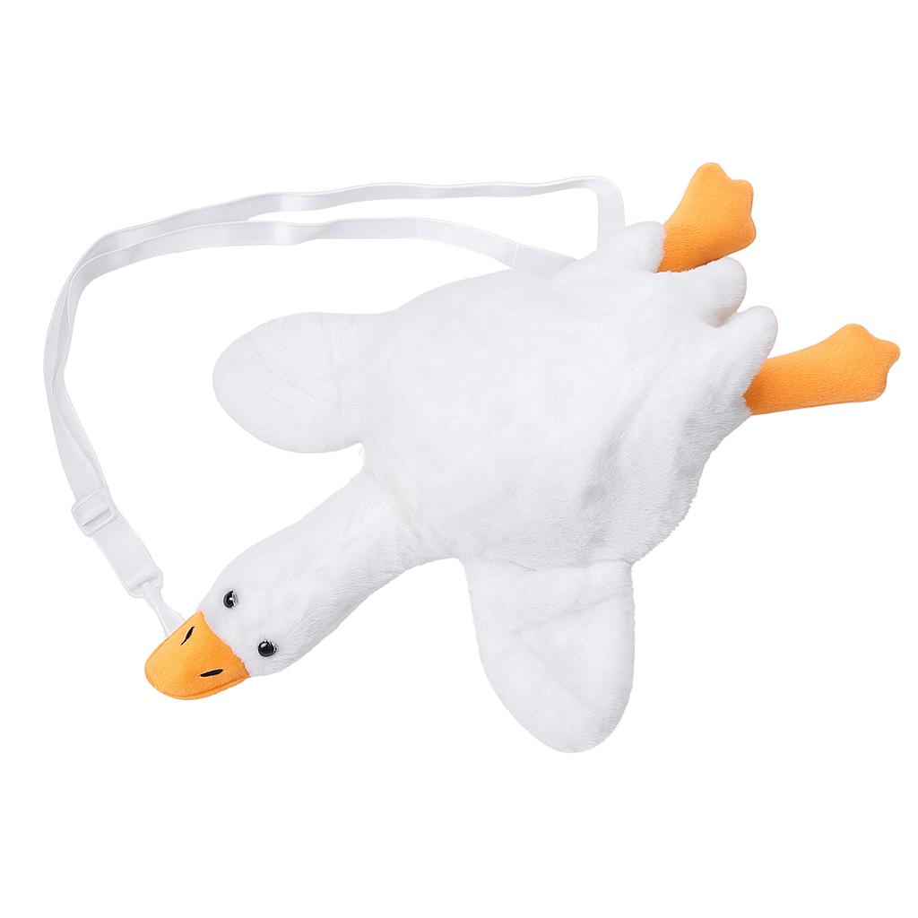 Рюкзак-сумка YG0056 "Гусь" мягкий плюшевый Белый Рюкзак-сумка YG0056 "Гусь" мягкий плюшевый Белый