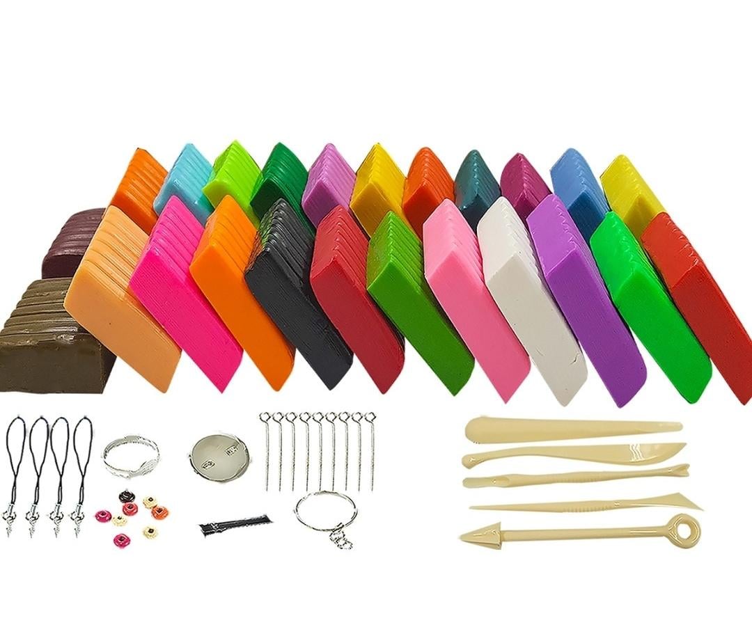 Набор детский для творчества с полимерной глиной 24 цветов и инструментами в кейсе. Набор детский для творчества с полимерной глиной 24 цветов и инструментами в кейсе.