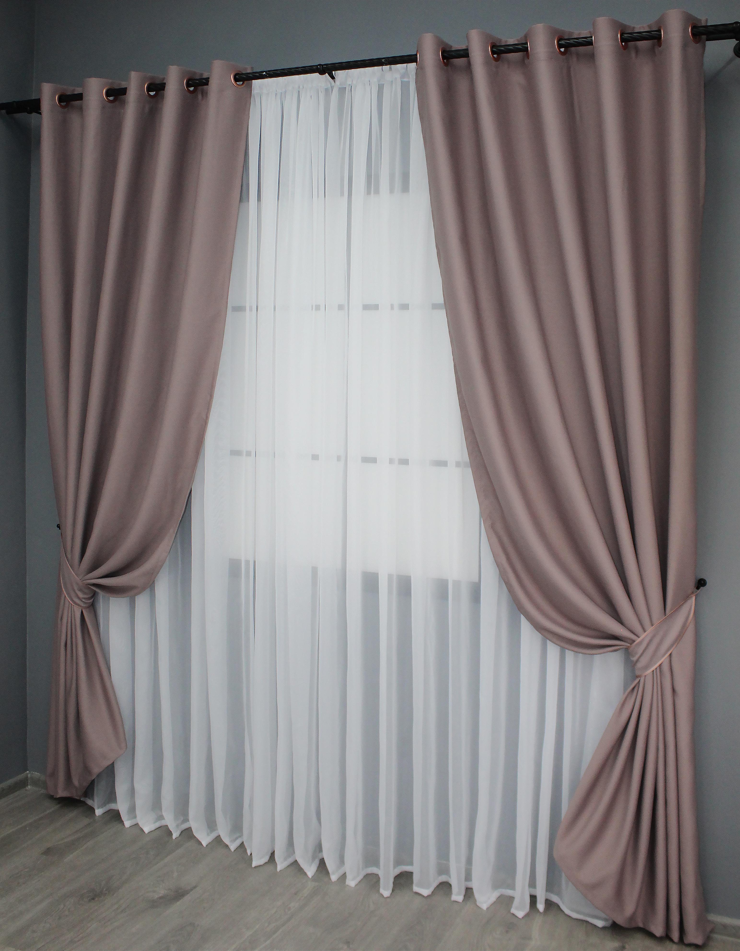 Комплект штор на люверсах VR-Textil Блэкаут Bagema Rvs № 1245ш 150х250 см 2 шт. Пудровый (37-0018) - фото 2 Комплект штор на люверсах VR-Textil Блэкаут Bagema Rvs № 1245ш 150х250 см 2 шт. Пудровый (37-0018) - фото 2