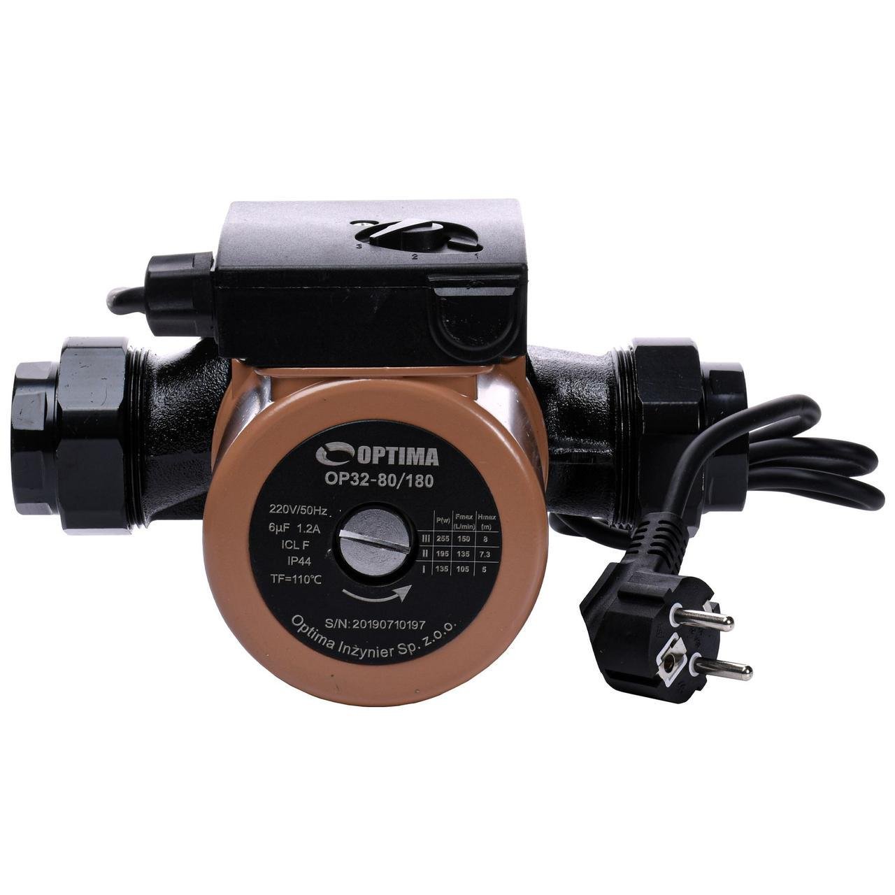 Насос циркуляционный Optima OP32-80 180 мм и гайки (000008159)