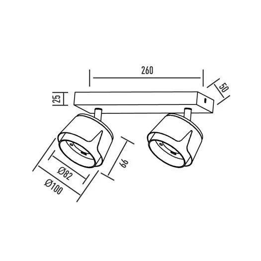 Світильник-спот точковий накладний поворотний Maxus Spot Flora Base без лампи GX53x2 White/Golden (28685297) - фото 3 Світильник-спот точковий накладний поворотний Maxus Spot Flora Base без лампи GX53x2 White/Golden (28685297) - фото 3