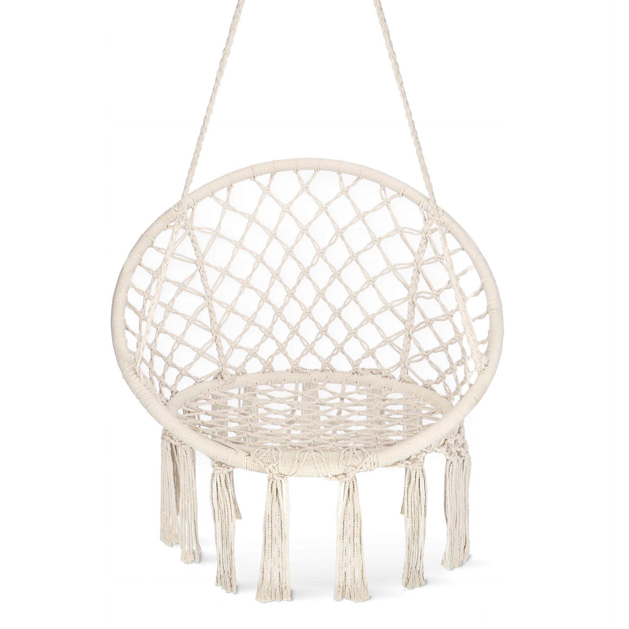 Кресло-качели подвесное 4fizjo Boho Dream с подушкой плетеное 80 см Beige (P-5905973404518)