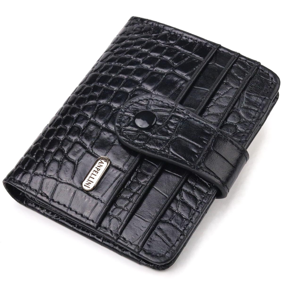 Кошелек CANPELLINI Purse 21684 кожа с тиснением под крокодила Черный