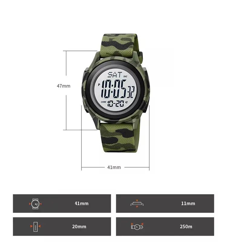 Годинник наручний чоловічий Skmei 1893 Green Camo (18472) - фото 5 Годинник наручний чоловічий Skmei 1893 Green Camo (18472) - фото 5