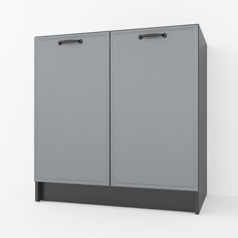 Тумба МДФ без столешницы низ 800 мм Черный/Асфальт (K-66)