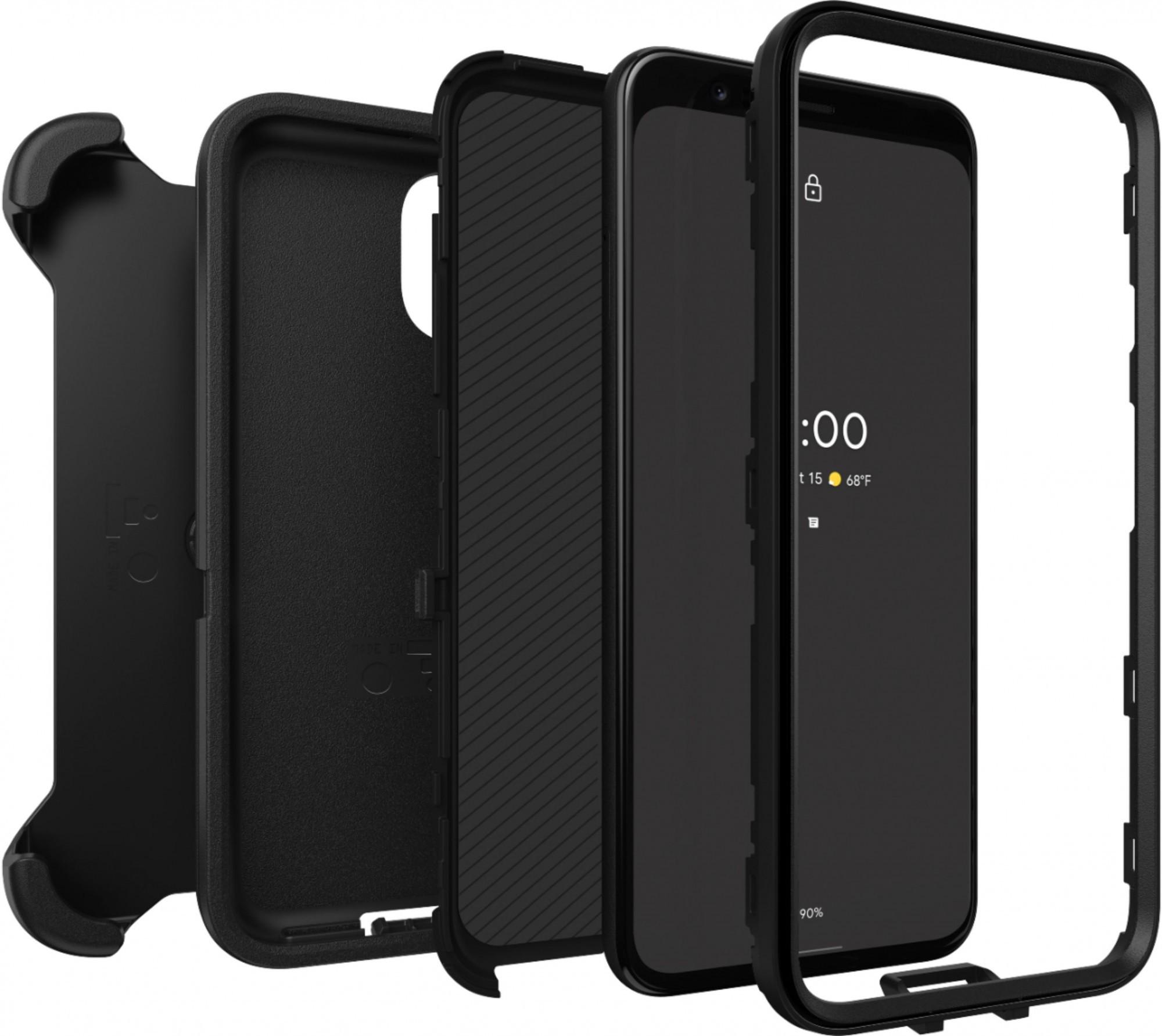 Чехол противоударный с клипсой OtterBox Defender для Google Pixel 4 XL (6.3") Black - фото 2