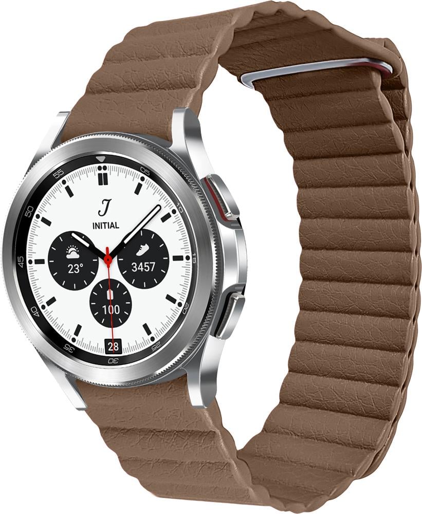 Ремешок кожаный Genis для Galaxy Watch 4 Classic 42 мм Brown (26494-30)