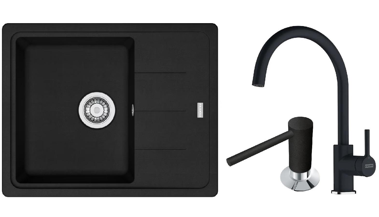 Комплект из мойки Franke Basis BFG 611-62 смесителя Franke Lina и дозатора Franke Comfort (112.0652.763)
