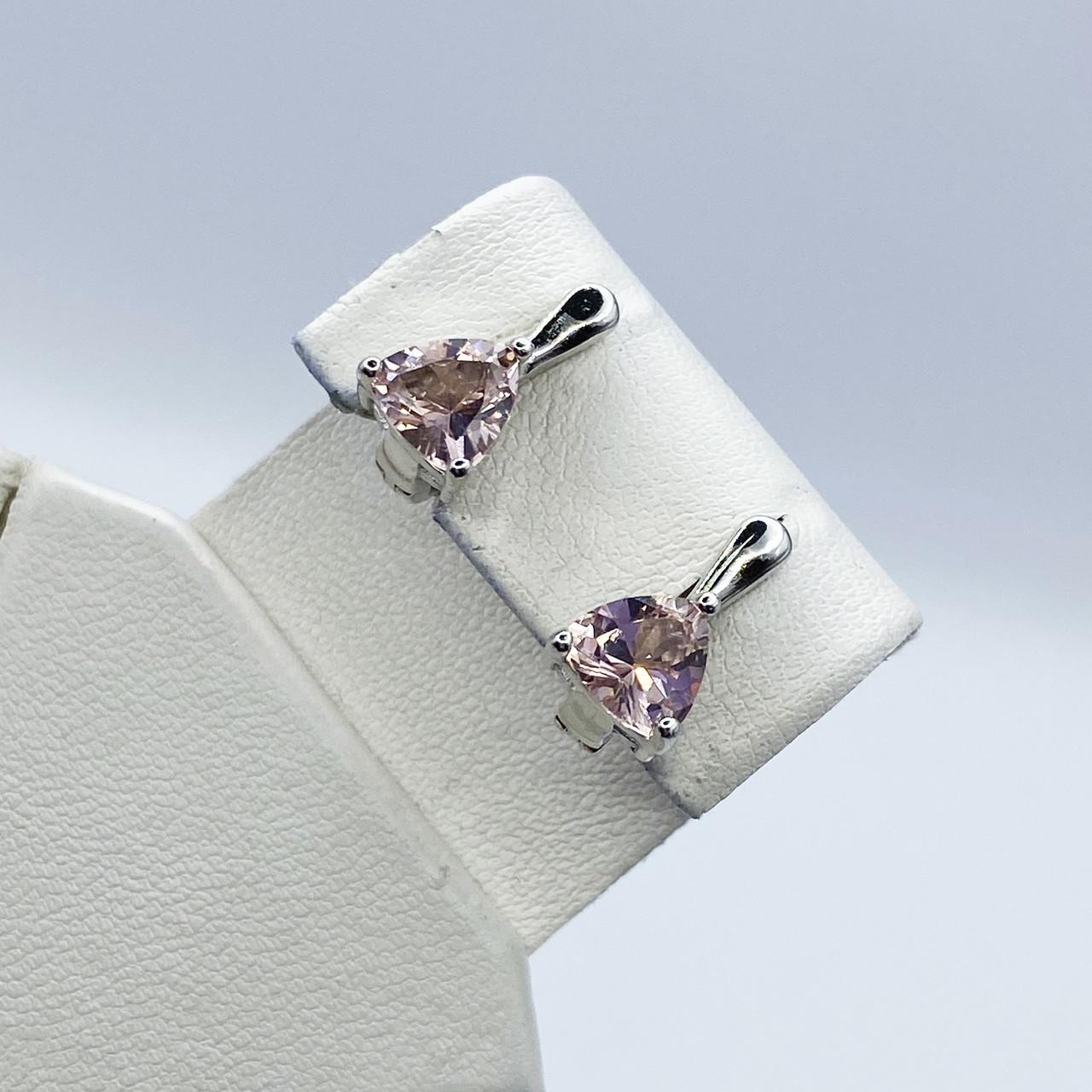 Серьги серебряные с морганитом 3,53 г (2212725824)